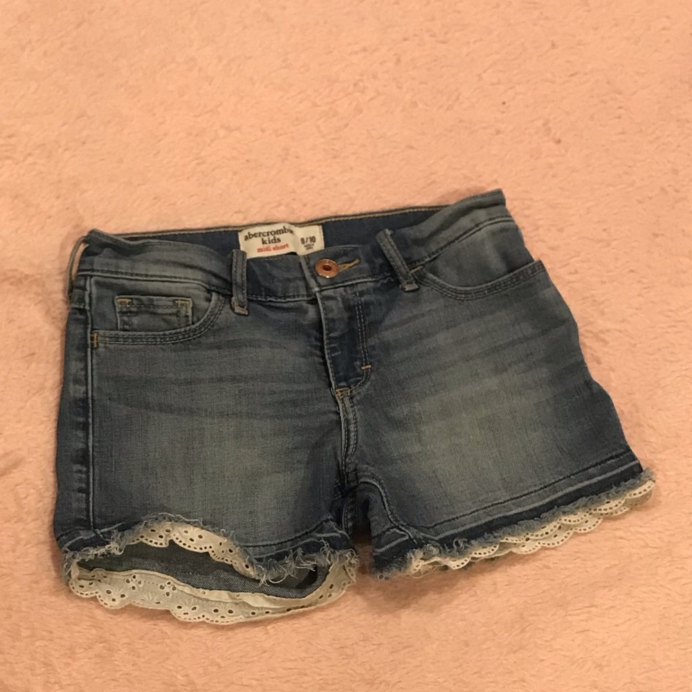 Denim lace shorts